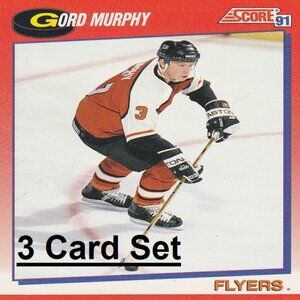 Gord Murphy Philadelphia Flyers NHL Hockey Card Collection - 3 Card Set